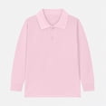 thumbnail image 5 of HCNTES Boys White Long Sleeve Shirt 4T Long Sleeve Shirt Boys Boys' School Uniform Long Sleeve Polo Shirt, Button Closure, Comfortable Fabric A15 SHIRT(Light Pink,6-7 Years), 5 of 5