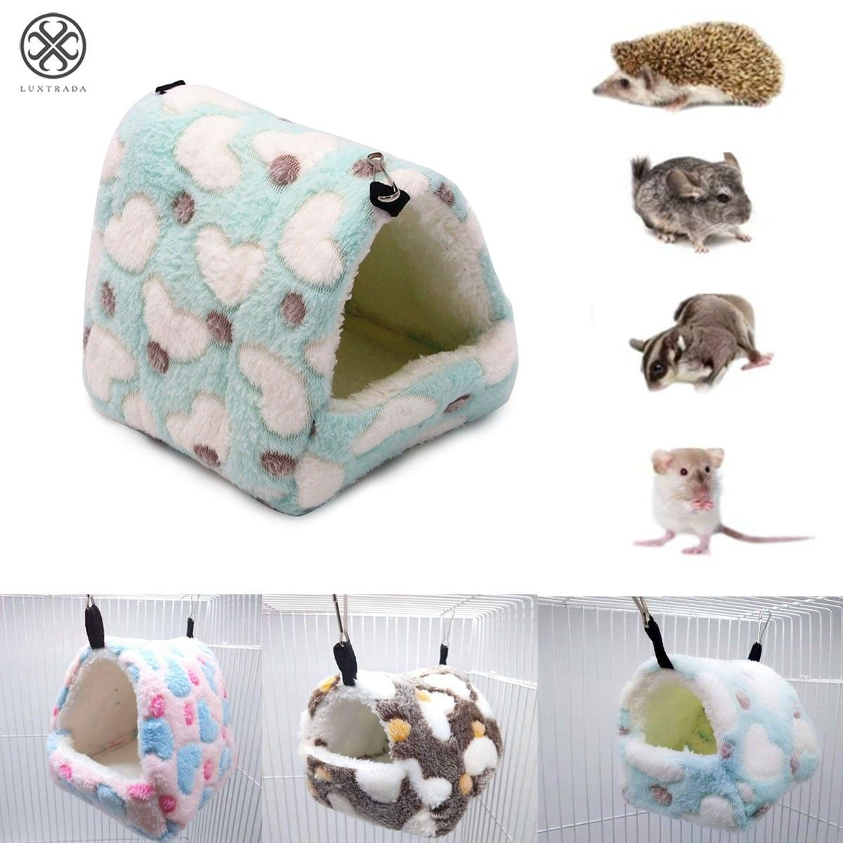 warm bed rat hammock squirrel winter toys pet hamster cage house hanging nest GX 