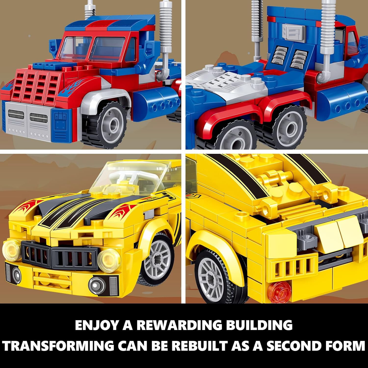 Transforming Building Set, Collectible 2in1 Transformation Robot and Truck Building Block Set, STEM Toys Gifts for Boys Kids 12+