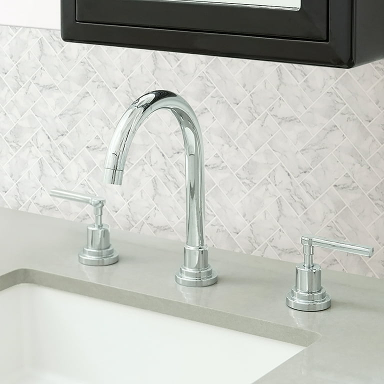 InHome Herringbone Carrara 10 in. x 10 in. Peel and Stick Resin Backsplash Tiles (4-Pack) InHome Herringbone Carrara 10 in. x 10 in. Peel and Stick Resin Backsplash Tiles (4-Pack)