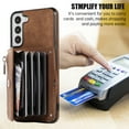 thumbnail image 3 of SaniMore for Samsung Galaxy S21 FE Case, Samsung Galaxy S21 FE Wallet Case for Women Men, PU Leather RFID Blocking Wristlet Zipper Shoulder Strap Cover with Card Holder Kickstand, Brown, 3 of 10