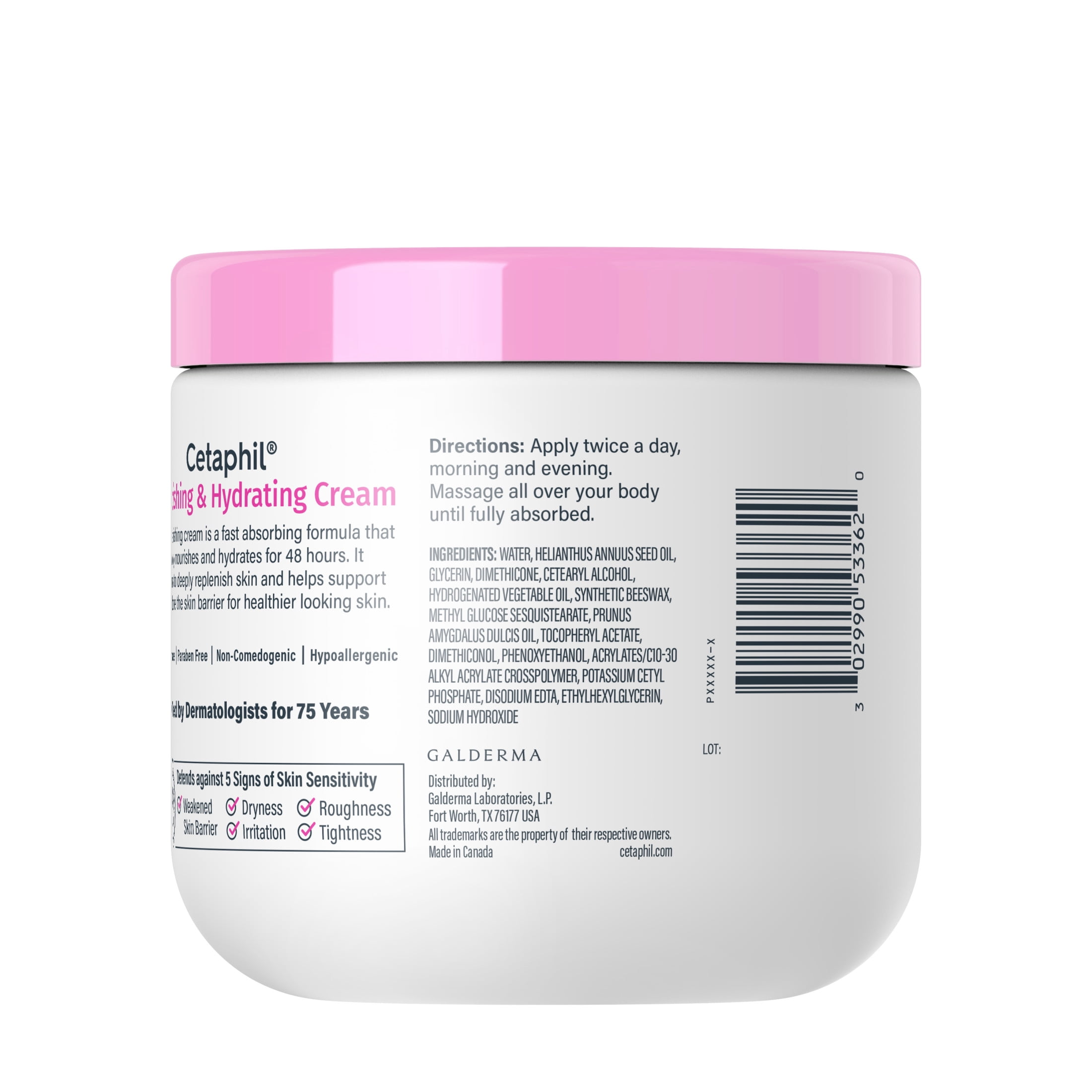 Cetaphil Nourishing & Hydrating Cream, Oil-Infused Body Cream for Normal to Very Dry Skin, 16 oz, Lipids & Vitamin E, 72 Hour Hydration, Non-Greasy