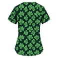 thumbnail image 4 of YOIAVAIOY Green Women's V Neck Printed Scrub Tops Plus Size St.Patrick's Day Scrubs Medical Nursing Work Uniform XXL, 4 of 4