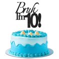thumbnail image 1 of Cake Topper Varpotle Brush I'm 10 Black Glitter para cumpleaños número 10, 1 of 6