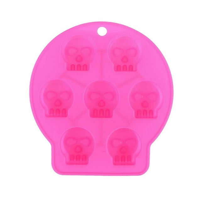 Silicone Ice Cube Tray Skull Mold For Halloween Parties Creative Chocolate Candy Making 16.6 X 15.3 X 1.86Cm 1Set