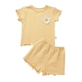 thumbnail image 2 of Spring Outfits for Girls Size 9T-10T Fashion Print Short Sleeve Top and Shorts Comfy Two Piece Summer Set Girls Summer Clothes, 2 of 3