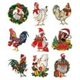 thumbnail image 4 of iju7gthy Christmas Day Christmas Rooster Pendant Home Christmas Tree Wooden Pendant, 4 of 9