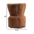 thumbnail image 5 of 14 Inch Stool Table, Rustic Style, Tree Log Design, Distressed Wood Brown, Saltoro Sherpi, 5 of 5