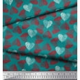 thumbnail image 3 of Soimoi Green Cotton Duck Fabric Red Heart Printed Craft Fabric by the Yard 42 Inch Wide, 3 of 3