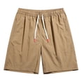 thumbnail image 5 of Mens Lightweight Summer Shorts Adjustable Drawstring Elastic Waist Pant Walking Outdoor Beach Casual Trousers Khaki XL, 5 of 6