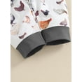 thumbnail image 6 of Newborn Baby Boy Girl Farm Outfit New to the Farm Romper Animal Chicken Cow Horse Print Long Pants with Hat 3Pcs Country Clothes Set, 6 of 7