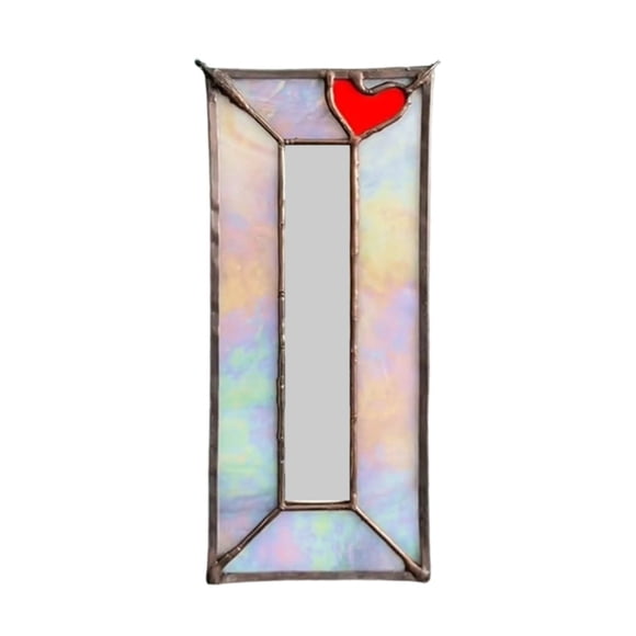 Product Category Photo Frame Artwork Handmade Stained Glass Photobooth Wall Display with Copper Strip Light Play and Memorial Moments for Vertical Wall Showcase