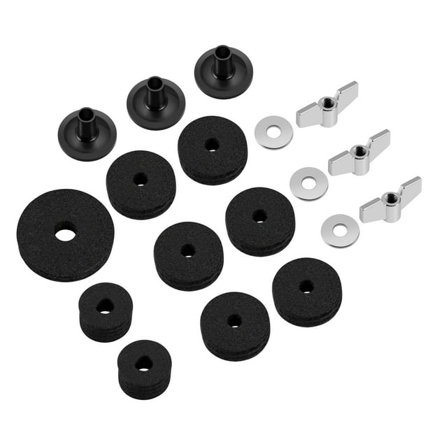 18 Pieces Cymbal Felt Pads Washers Cymbal Stand Sleeve Hi Hat Drum