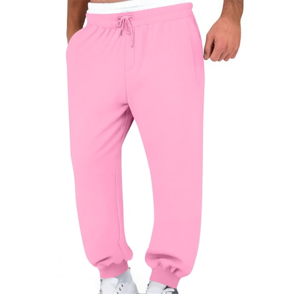 REALiKUN Double Waisted Sweatpants Men Women Baggy Sweatpants Straight Wide Leg Gym Track Pants Joggers with Pockets