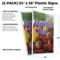 thumbnail image 2 of Crawfish Boil (2-PACK) 24" x 36" Plastic Signs | Sign Insert 4mm Corrugated Plastic Signs Storefront Window Poster, 2 of 2
