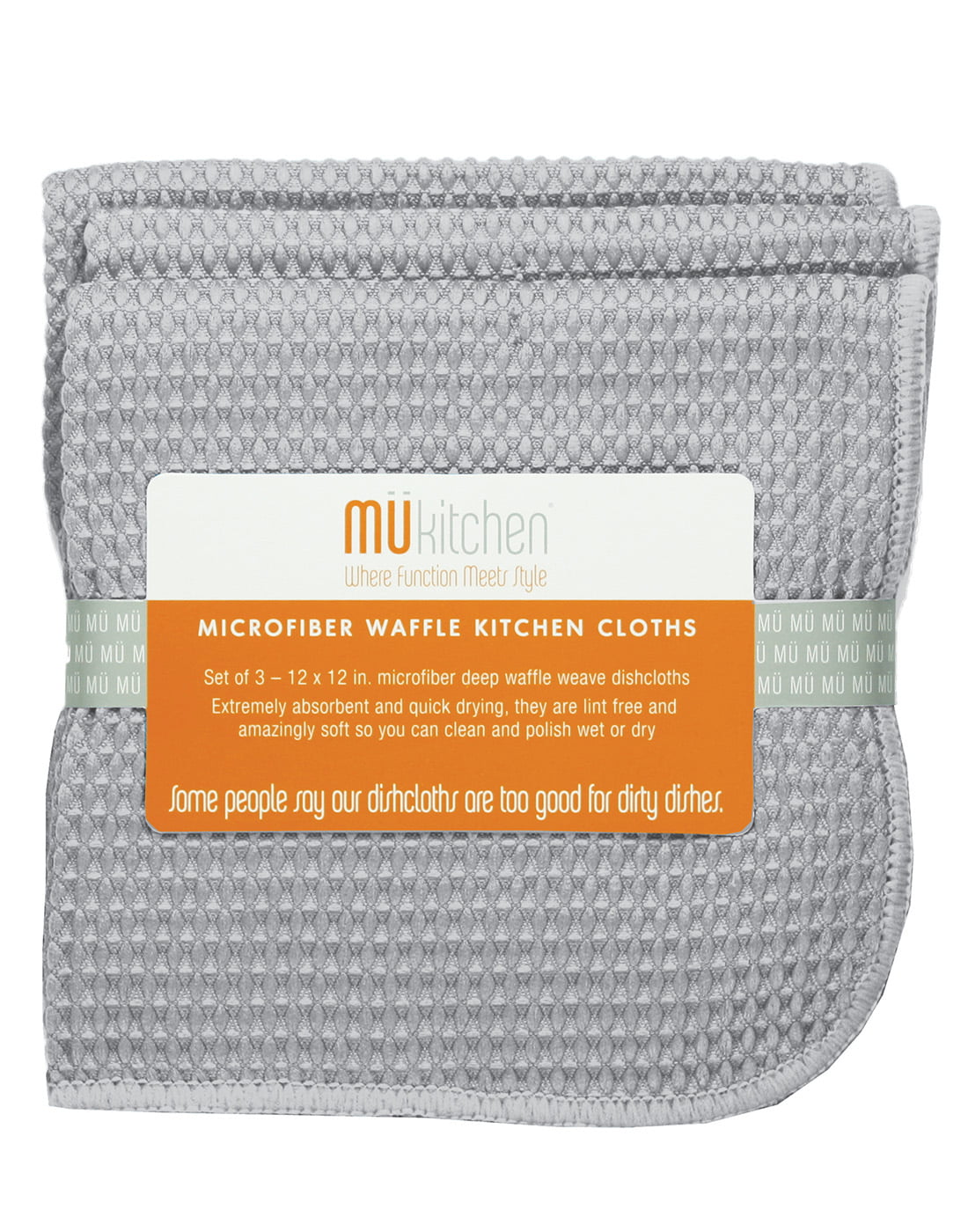 MU Kitchen 17" x 25" Waffle Microfiber Dishcloth Set Of 2 Cactus 