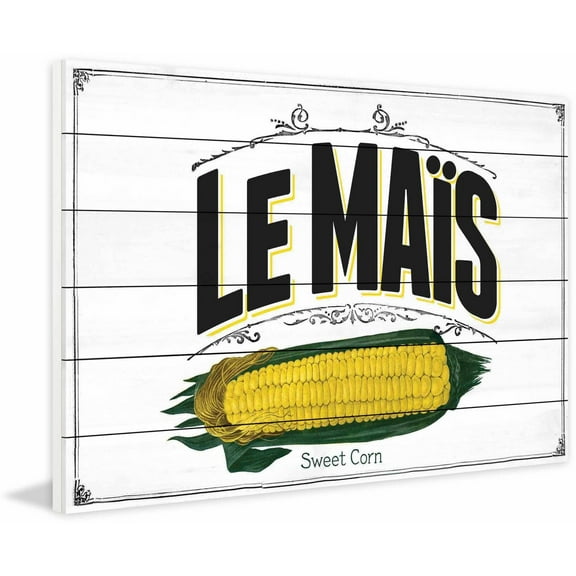 Marmont Hill "French Produce Corn" Painting Print on White Wood