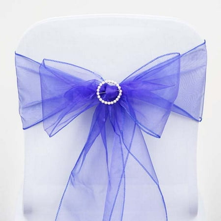 Efavormart 5pc x  Wholesale Sheer Organza Chair Sashes Tie Bows for Wedding Events Banquet Decor Chair Bow Sash Party