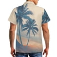 thumbnail image 4 of Garronmavis Blue Palm Tree Matching Summer Outfits for Couples Polyester Summer Beach Shirts Size 7XL and Womens Sleeveless Dress Beach Dress with Pocket, 4 of 7