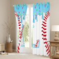 thumbnail image 3 of Manfei Baseball Initial L Curtains Pack of 2 (42x84 Each),Ice Cream Curtains Blackout, 3 of 5