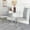 Light Gray Chairs, variant on Sumdeal Modern Dining Chairs Set of 4,Modern Dining Chairs with C-Shape Metal frame leg with High Density Sponge Leather,Dining Chairs for Dining Room,Kitchen,Living Room
