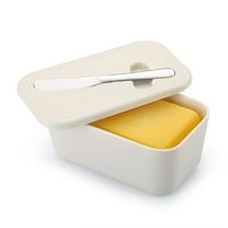 Jeaker Butter Dish With Lid for Countertop and Refrigerator Door Shelf,  Plastic Butter Holder Tray Container with Butter Knife