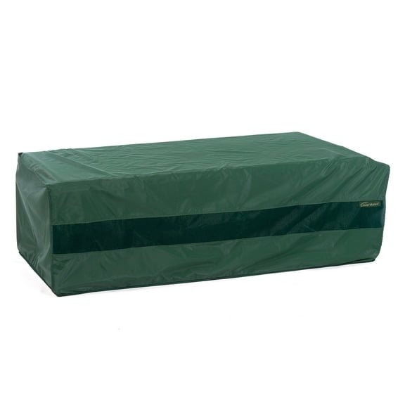 Covermates Classic Rectangular Ottoman Cover – 12-Gauge Vinyl with Polyester Lining, Weather-Resistant, Elastic Hem & Mesh Vent for Outdoor Seating Protection, 32W x 24D x 18H, Green