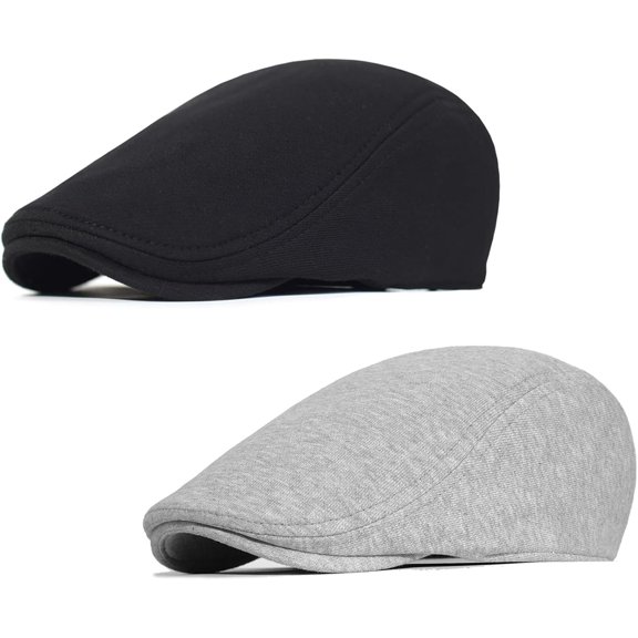 2 Pcs Mens Womens Newsboy Flat Cap Beret Hat Ivy Irish Gatsby Driving Cabbie Hat