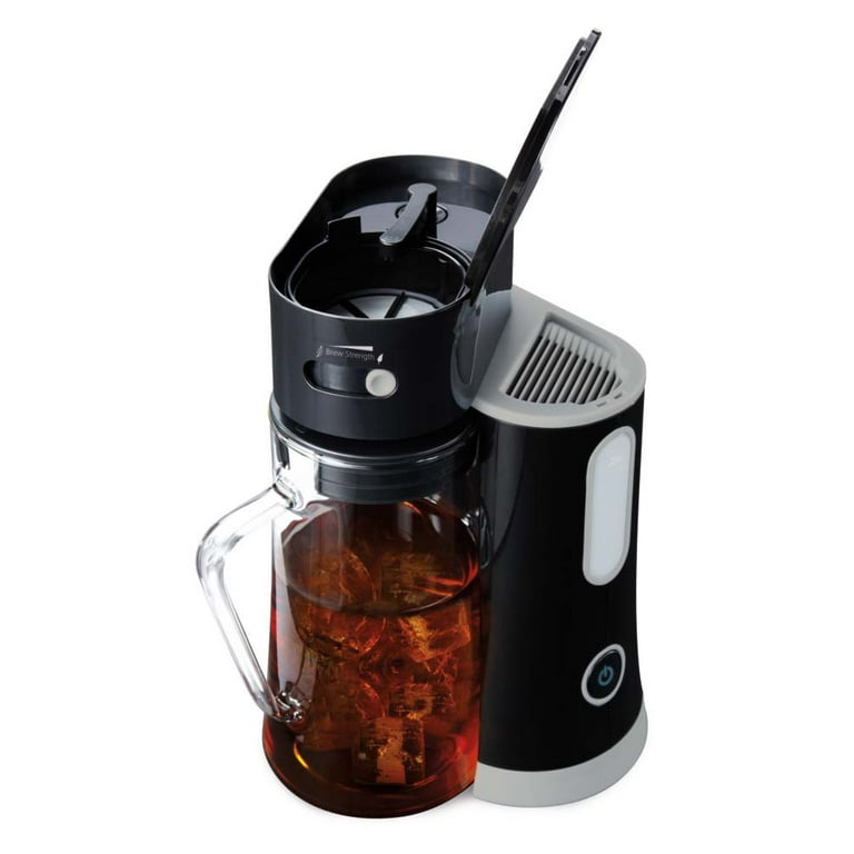  VETTA 2.5 Qt. Iced Tea Maker with Adjustable Strength Selector  for Tea and Iced Coffee Brewing, Works with Loose Leaf, Bagged Tea or Coffee  Grounds, Removeable Brew Basket, Reusable Filter, Black (