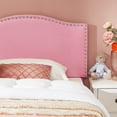 thumbnail image 4 of Taomika, Queen Size Tufted Upholstered Platform Bed Frame with Adjustable Height Headboard-Pink, 4 of 10