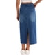 thumbnail image 3 of Falda de mezclilla midi ajustada para mujer INSPIRE CHIC, con cintura alta, abertura trasera, bolsillos, estilo casual, talla L, azul oscuro, 3 of 6