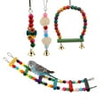 thumbnail image 2 of 6 Pcs Bird Parrot Toys, Bird Swing Toy Colorful Chewing Hanging Hammock Swing Simple Bell Small String Bird Toys For Parrots, Conure, 2 of 7