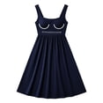 thumbnail image 7 of Tqcoqu Womens Summer Dresses with Built in Bra,2026 Square Neck Beach Dress with Pockets,Casual Flare Sun Dresses,Navy Women's S-XXXL, 7 of 7