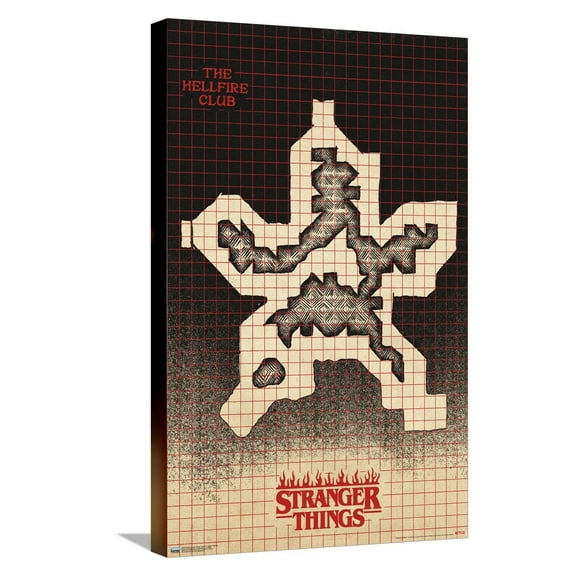 Netflix Stranger Things: Season 4 - Hellfire Club Map Canvas Wall Poster, 14.725" x 22.375"