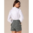 thumbnail image 4 of DARING DIVA Women's Tweed High Waisted Button Elegant Dressy Shorts Large Black, 4 of 6