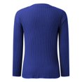 thumbnail image 2 of Vedolay Fall Sweaters for Women 2023 V Neck Long Sleeve Pullover Sweaters Casual Lapel Collar Knit Tops,Blue M, 2 of 4