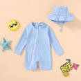 thumbnail image 5 of Younger Tree Baby Boys Swimsuit Toddler Long Sleeve Rash Guard Swimwear One Piece Zipper Bathing Suit with Hat,Size 2-3T, 5 of 9