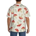 thumbnail image 5 of Easygdp Cartoon Flat Mushrooms Men's Casual Short-sleeved Shirt with Pocket and Button Suitable for Beach Vacation Leisure - Small, 5 of 7