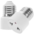 thumbnail image 1 of 2pcs Light Socket To Plug Adapter E27 Socket To 2-prong Light Socket Outlet, 1 of 1