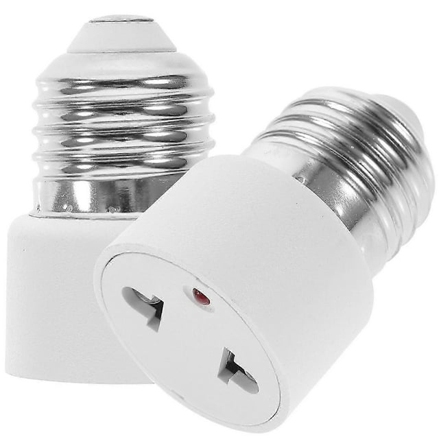 2pcs Light Socket To Plug Adapter E27 Socket To 2-prong Light Socket Outlet