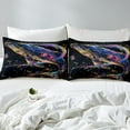 thumbnail image 3 of Galaxy Whale Duvet Cover Set King Size,Magical Ocean Animals Bedding Sets Teens Room Decor,Glowing Colorful Starry Sky Universe Comforter Cover Trippy Boho 3Pcs（No Comforter）, 3 of 6