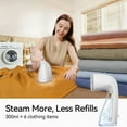 thumbnail image 2 of Steamer for Clothes, 1100W Garment Steamer, Fast Wrinkle Removal with Large 300ml Water Tank, Compact and Portable Travel Steam (white), 2 of 6
