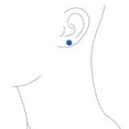 thumbnail image 3 of Bling Jewelry Womens Sparkling Sapphire 8MM Pave Crystal Ball Stud Earrings Sterling Silver, 3 of 5