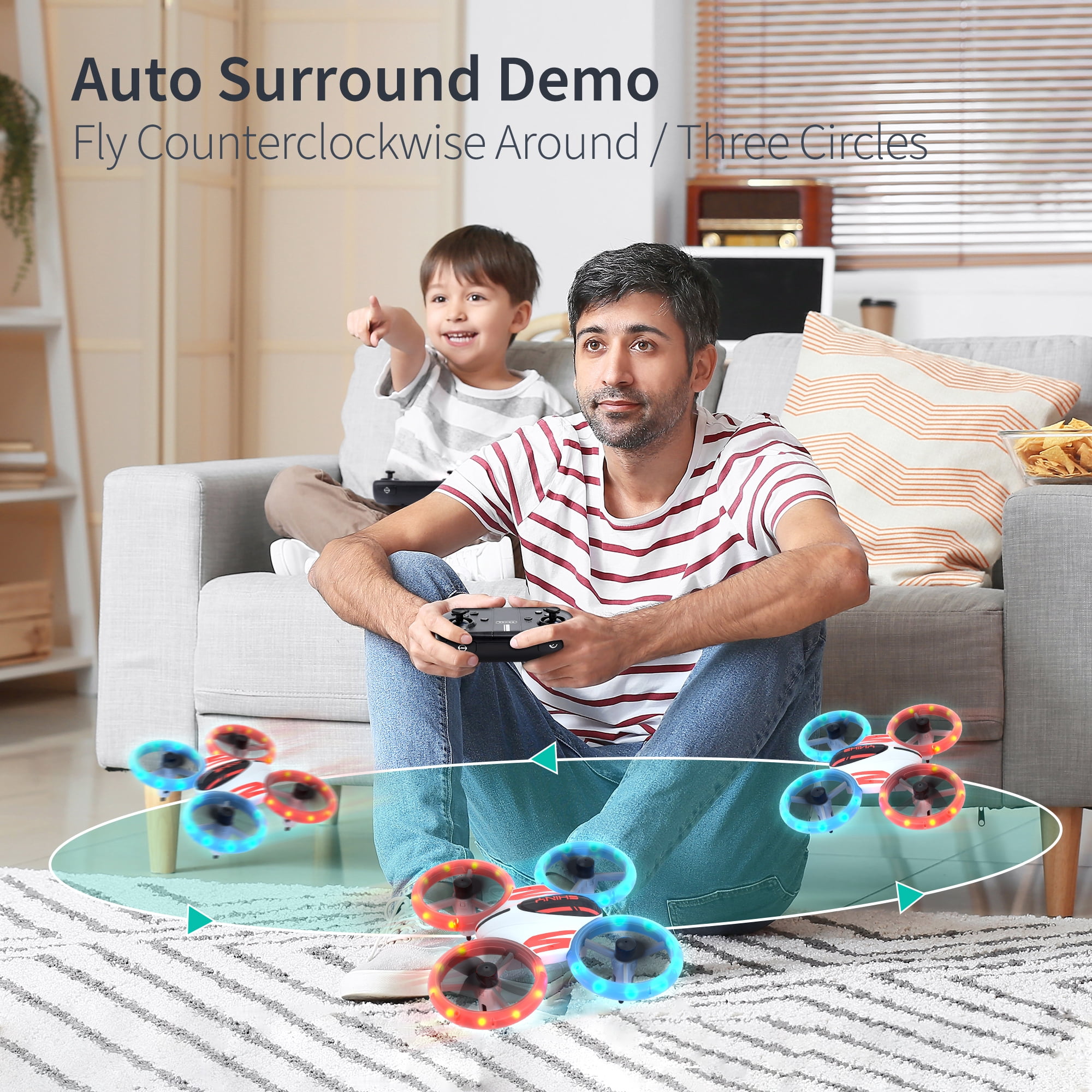Deerc DC11(OG) Mini Drone for Kids and Beginners, 3 Batteries, Orange