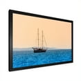 thumbnail image 2 of Designart "Solitary Sailboat At Sea At Dawn" Boat Sailing Picture Framed Canvas Art Print, 2 of 5