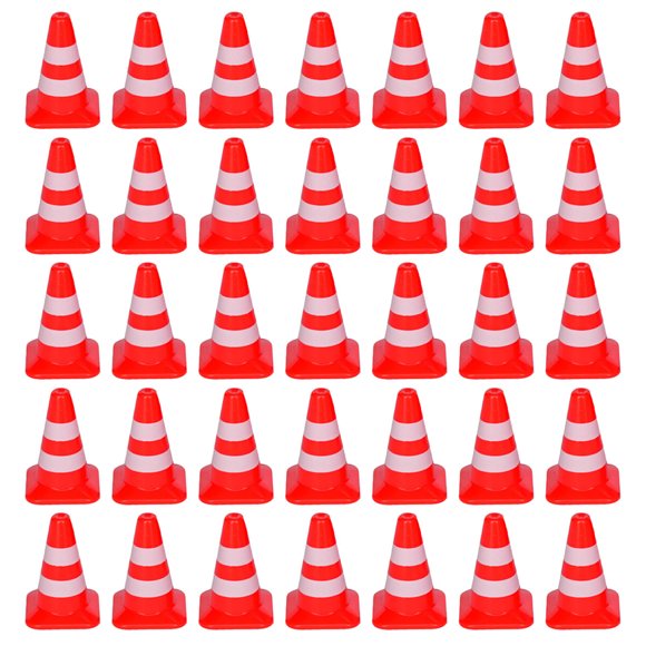 KAKOWELY Simulation Barricade 35Pcs Plastic Roadblock Plaything Traffic Sign Models Children Educational Toys0.98"X0.67"X0.67"