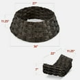 thumbnail image 3 of Best Choice Products 36in Basket Woven Hyacinth Christmas Tree Collar, Tree Skirt Accessory w/ Cord Cut-Out - Espresso, 3 of 10