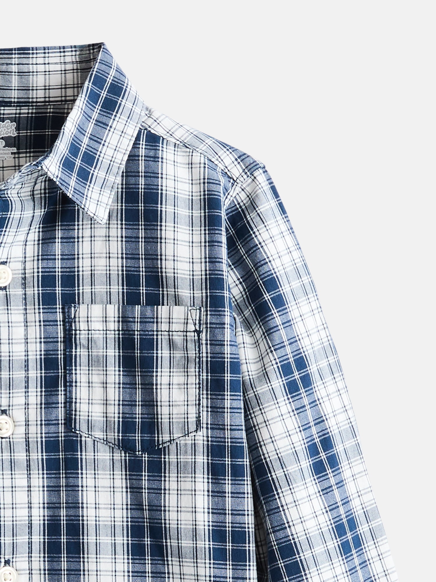 Wonder Nation Toddler Boys' Button Down Poplin Shirt with Long Sleeves, Sizes 12M-5T