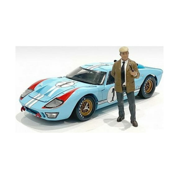 Race Day 2 Figure III, Brown and Blue - American Diorama 76397 - 1/24 scale Figurine - Diorama Accessory