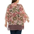 thumbnail image 2 of Style & Co. Womens Floral Kimono Jacket, Pink, Plus Size, 2X, 2 of 2